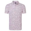 FootJoy Watercolour Floral Print Pique herr polo, white/pink pop/black