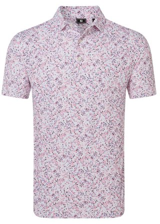FootJoy Watercolour Floral Print Pique herr polo, white/pink pop/black