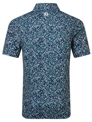 FootJoy Watercolour Floral Print Pique herr polo, navy/sunshine/field green