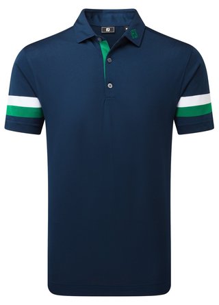 FootJoy Sleeve Stripe Pique herr polo, navy/field green/white