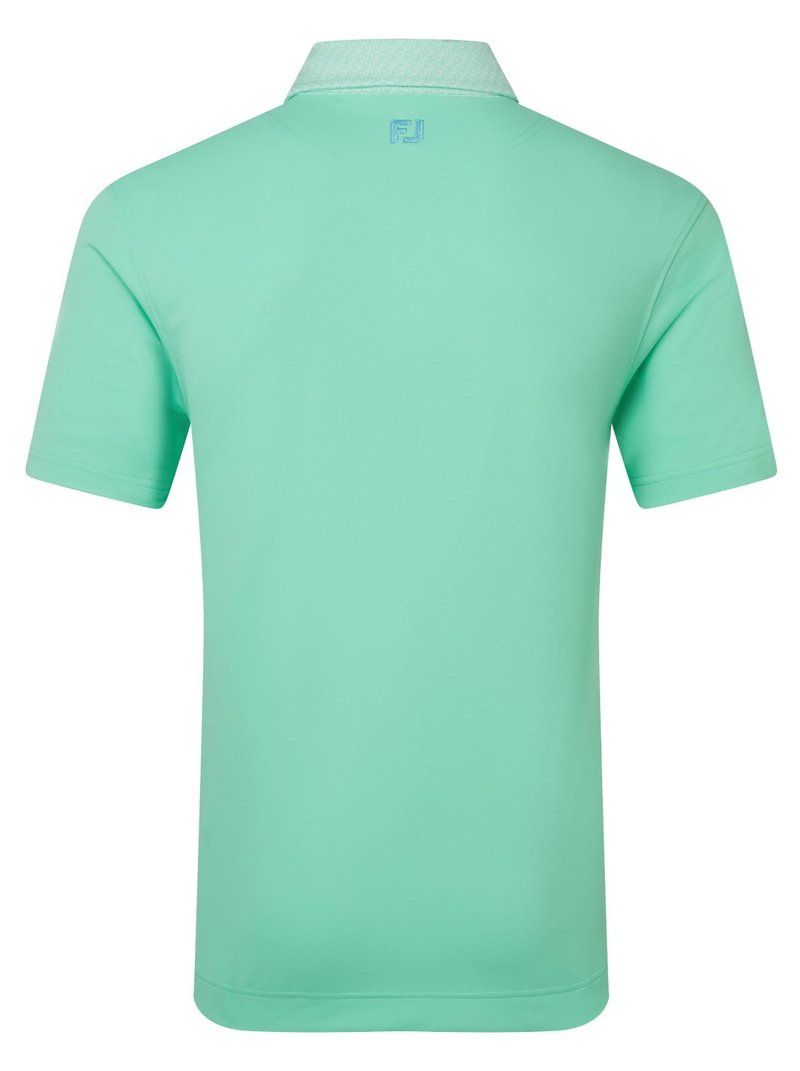 FootJoy Star Geo Trim Pique herr polo, sea glass
