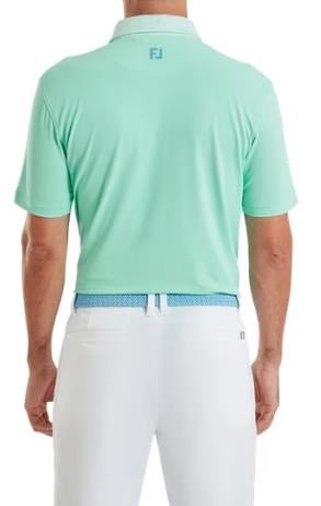 FootJoy Star Geo Trim Pique herr polo, sea glass