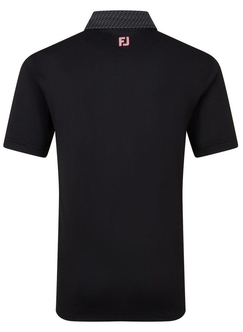 FootJoy Star Geo Trim Pique herr polo, svart