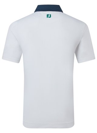 FootJoy Star Geo Trim Pique herr polo, white/navy