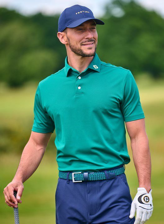 FootJoy Stretch Pique Solid herr polo, field green