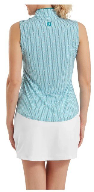 FootJoy Zip Front Tank Printed dampolo, blå/vit/persika