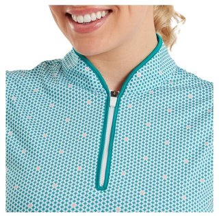FootJoy Zip Front Tank Printed dampolo, blå/vit/persika