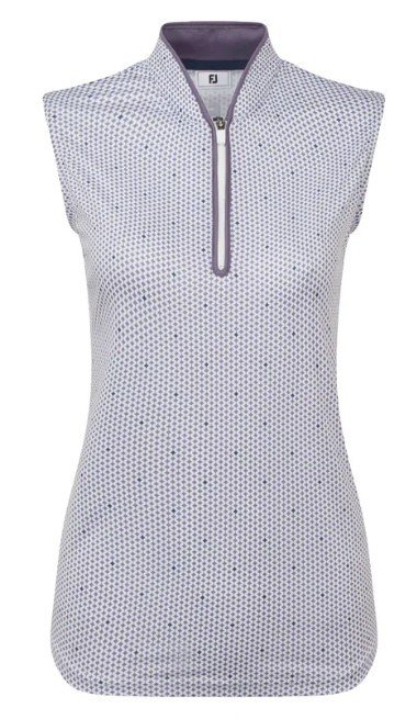 FootJoy Zip Front Tank Printed dampolo, navy/white/dusty violet