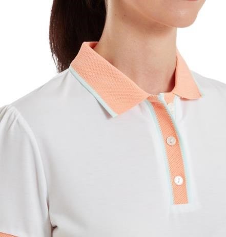 FootJoy Cap Sleeve dam polo, white/desert peach