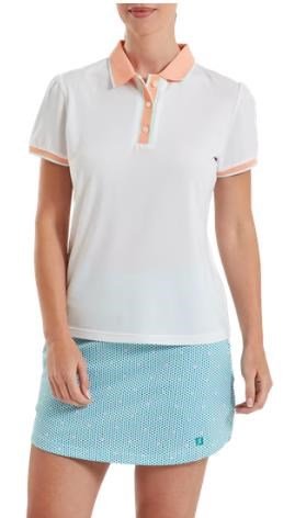 FootJoy Cap Sleeve dam polo, white/desert peach