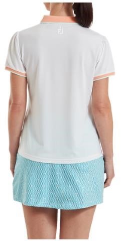 FootJoy Cap Sleeve dam polo, white/desert peach