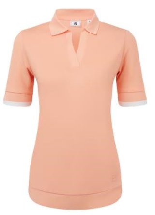 FootJoy Texture Knit dampolo, desert peach/white