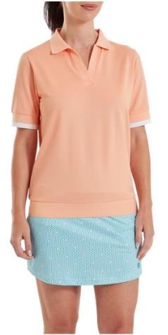 FootJoy Texture Knit dampolo, desert peach/white