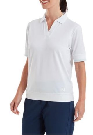 FootJoy Texture Knit dampolo, white/glacial blue
