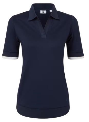 FootJoy Texture Knit dam polo, navy/white