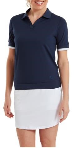 FootJoy Texture Knit dam polo, navy/white
