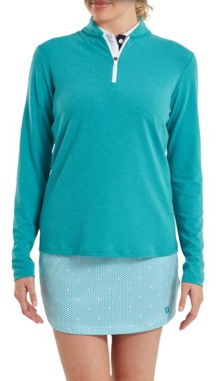 FootJoy 1/4 Zip Blade Collar Midlayer dam sweatshirt, tile blue/glacial blue/vit