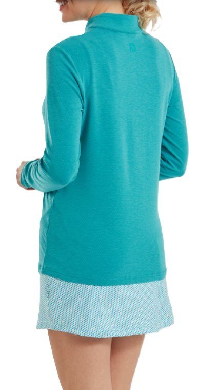 FootJoy 1/4 Zip Blade Collar Midlayer dam sweatshirt, tile blue/glacial blue/vit