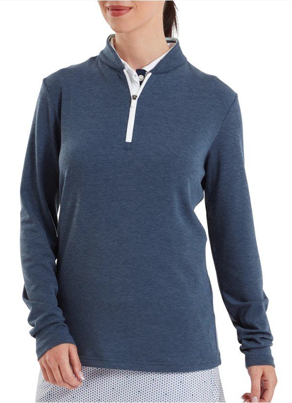 FootJoy 1/4 Zip Blade Collar Midlayer dam sweatshirt, navy/dusty violet/glacial blue