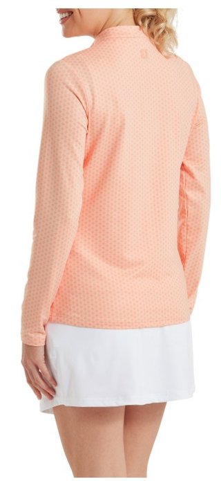 FootJoy Midlayer Full Zip Printed Sleeve dam sweatshirt, desert peach