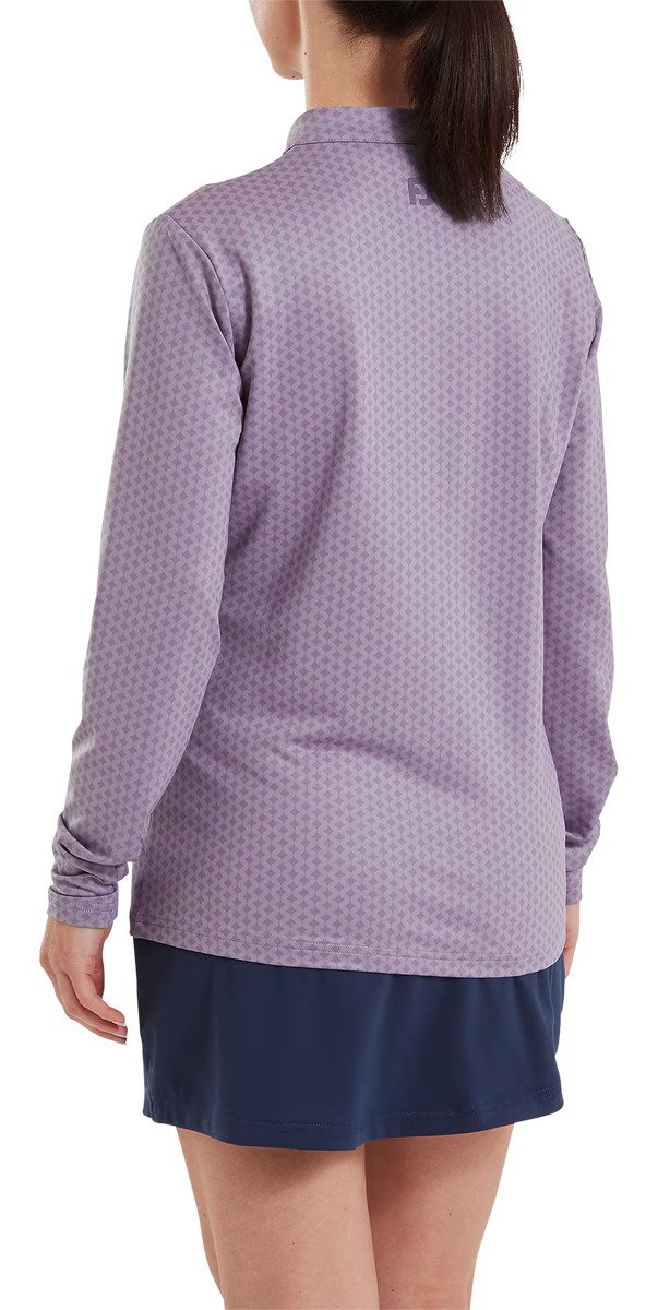 FootJoy Midlayer Full Zip Printed Sleeve dam sweatshirt, dusty violet