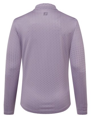FootJoy Midlayer Full Zip Printed Sleeve dam sweatshirt, dusty violet