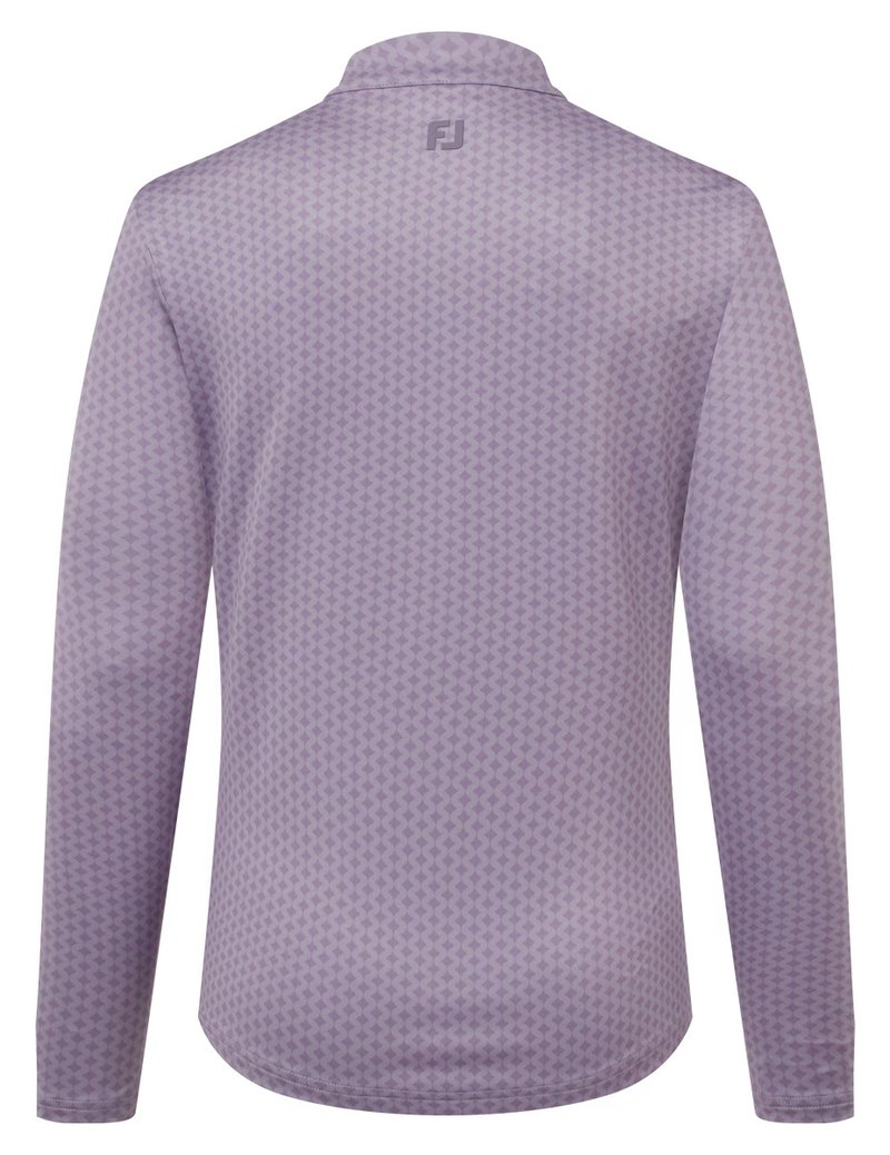 FootJoy Midlayer Full Zip Printed Sleeve dam sweatshirt, dusty violet
