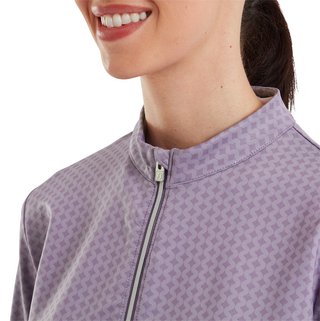 FootJoy Midlayer Full Zip Printed Sleeve dam sweatshirt, dusty violet
