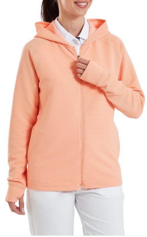 FootJoy Full-Zip Ottoman Hoodie damtröja, desert peach