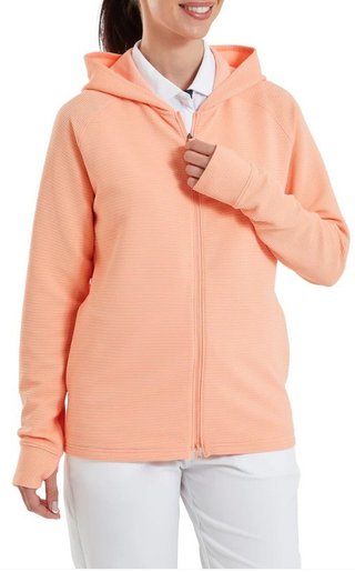 FootJoy Full-Zip Ottoman Hoodie damtröja, desert peach