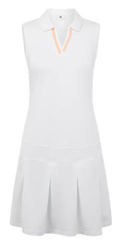 FootJoy Pleated dam klänning, vit/desert peach