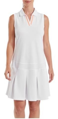 FootJoy Pleated dam klänning, vit/desert peach