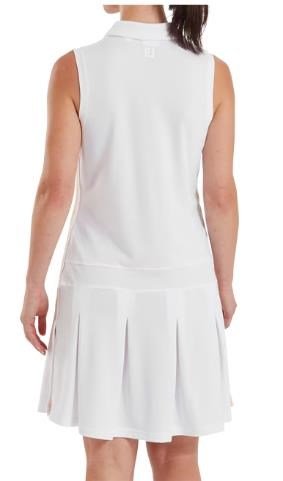 FootJoy Pleated dam klänning, vit/desert peach