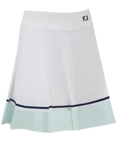 FootJoy Pleated damgolfkjol, vit/marinblå