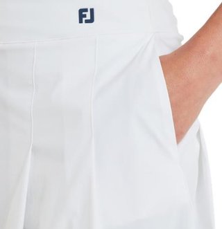 FootJoy Pleated damgolfkjol, vit/marinblå