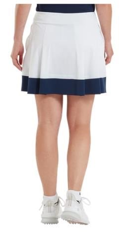 FootJoy Pleated damgolfkjol, vit/marinblå