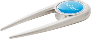 JuCad divot tool - rostfritt stål, med magnetisk bollmarkör, silver