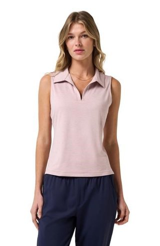 Travis Mathew Skyloft Light Sleeveless dampolo, heather violet ice