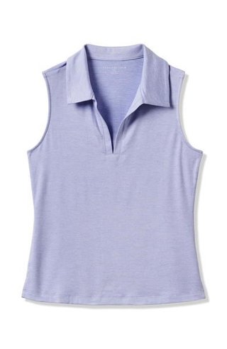 Travis Mathew Skyloft Light Sleeveless dampolo, heather soft blue