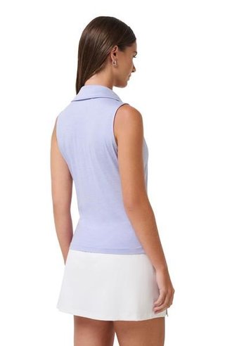 Travis Mathew Skyloft Light Sleeveless dampolo, heather soft blue