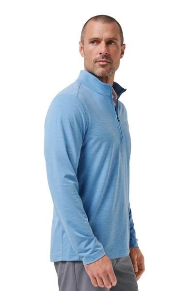 Travis Mathew Heater Pro 1/4Zip herr sweatshirt, pacific coast