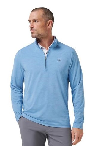 Travis Mathew Heater Pro 1/4Zip herr sweatshirt, pacific coast