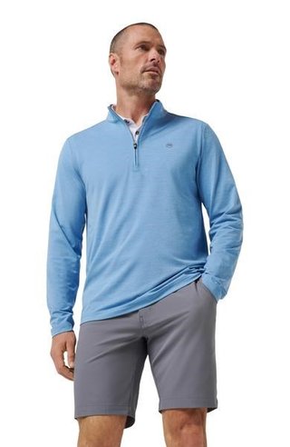 Travis Mathew Heater Pro 1/4Zip herr sweatshirt, pacific coast