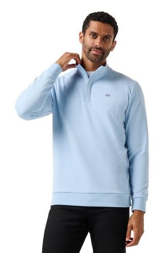 Travis Mathew Cloud Quarter Zip 2.0 herr mikina, heather powder blue