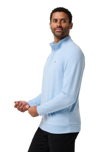 Travis Mathew Cloud Quarter Zip 2.0 herr mikina, heather powder blue
