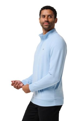Travis Mathew Cloud Quarter Zip 2.0 herr mikina, heather powder blue