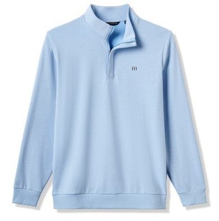 Travis Mathew Cloud Quarter Zip 2.0 herr mikina, heather powder blue