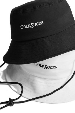 Travis Mathew Golf Sucks bucket hat, svart