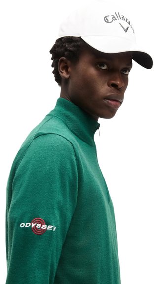 Callaway 1/4 Zip Mock herrtröja, deep galapagos green