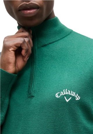 Callaway 1/4 Zip Mock herrtröja, deep galapagos green